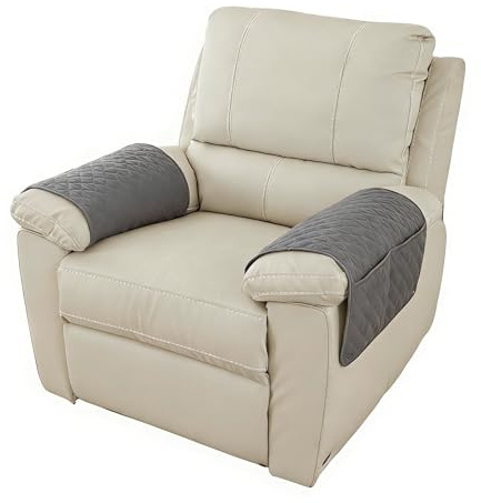SJDOFU Armrest Cover, 2PCS Armchair Slipcover Nonslip Quilted, Anti-Slip Recliner Chair Cover Abrasion Furniture Protector for Sofa Couch Armchair