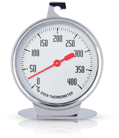 Termometro da forno, 0 – 400 °C, tester per monitor di temperatura, 3,5 x 2,8 pollici, da appendere o da appoggiare, quadrante in acciaio inox, misuratore di temperatura, termometro da forno per
