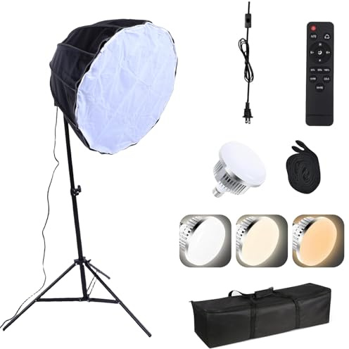 Plyisty Softbox-fotograferingsbelysningskit, Professionell Kontinuerlig Belysningsutrustning med 85W 2800K-5700K Glödlampa och Fjärrkontroll för Videoinspelning/livestreaming/porträtt (EU-plug)
