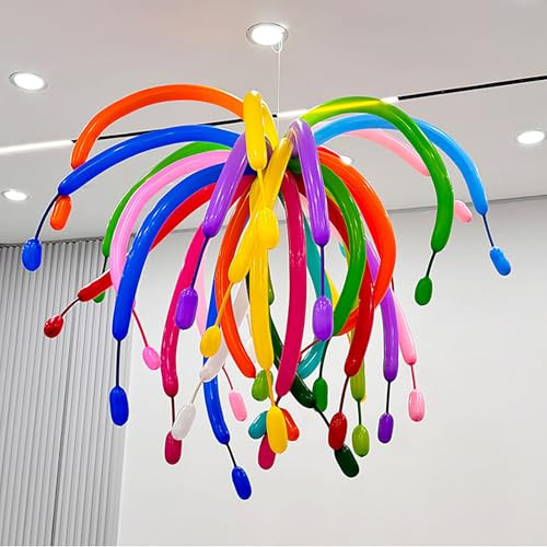 Tourima Globos de modelado de fuegos artificiales, 50 unidades, globos largos para moldear, globos de colores para cumpleaños, fuegos artificiales, globos de helio, grandes, esculpir animales, para