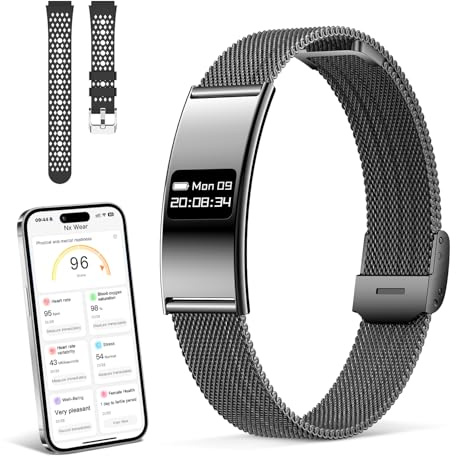 Smart Band, Pulsera Inteligente Hombre Mujer con Monitor de Sueño, Frecuencia Cardíaca, Saturación de Oxígeno, Múltiples Modos Deportivos Pulsera de Actividad, IP68, Compatible Android iOS, Negro