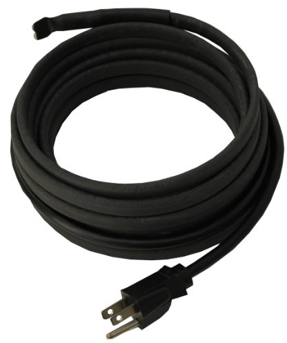 KING SRP126-24 Pre-Assembled Self-Regulating Pipe Trace Roof/Gutter De-Icing Heating Cable with Plug, 120-Volt, 24-ft / 120V, Black