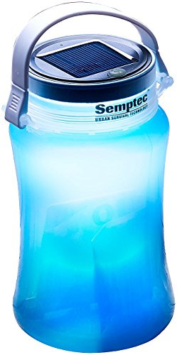 Semptec Urban Survival Technology Campinglampe Solar: 2in1-Solar-Campingleuchte CL-103.ms, Aufbewahrungsbox, 100 lm, blau (Camping Laterne, Rechargeable Lamp, LED Sturmlaterne)