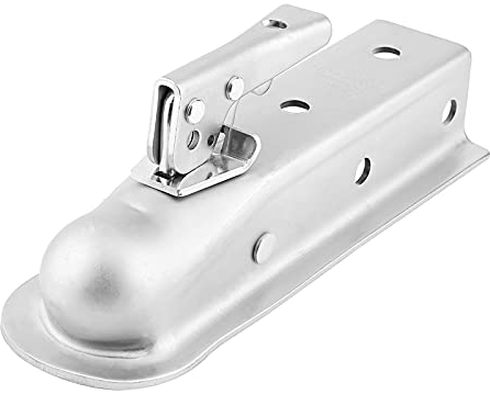 Heavy Duty Trailer Hitch, Trailer Coupling Connecting Hitch Pressed Steel Coupling Braked Drawbar Hitch Ball Pressed Steel Tow Bar Hitch for Lightweight Trailers, Couples to 50mm Tow Balls