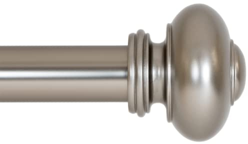 Ivilon Drapery Window Curtain Rod - Knob Design, 1 Inch Rod, 28 to 48 Inch. Satin Nickel