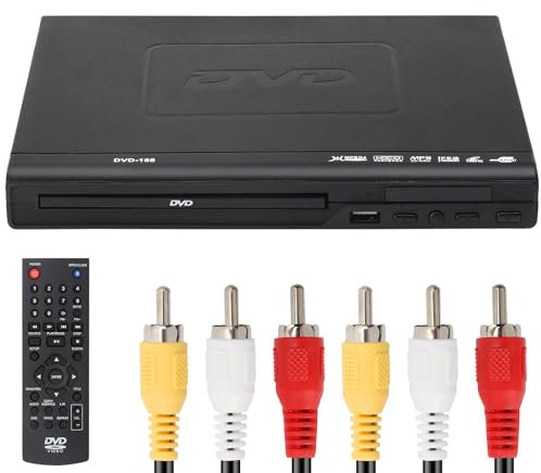 DVD Player, LASIEYO DVD Player VCD Player for TV with AV Cable, CD Player USB Multifunction Player with Remote Controller for Home Stereo System