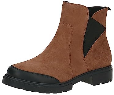 CAPRICE Damen Stiefeletten ohne Absatz Airmotion aus Leder Flach Weite G, Braun (Muscat Suede), 39 EU