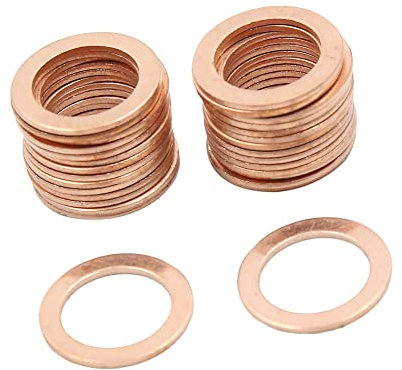 A ABSOPRO per Rame Rondella 13mm Interno Dia Piatto Tenuta Guarnizione anellos (30Set)