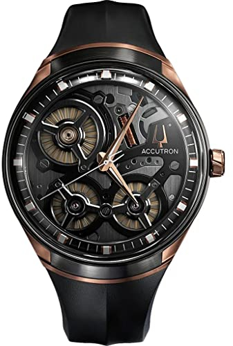Bulova Herren Automatik Armbanduhr aus Edelstahl mit Kautschuk-Armband - Accutron Swiss Made Limited Edition - 2ES8A002
