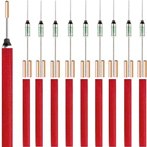 Youmile 10 pezzi SF240E SEFUSE Fusibile termico in metallo a 240 gradi Celsius Fusibile termico 10A 250V con terminale a crimpare GT-1 Guaina in fibra di vetro siliconica per elettrodomestici