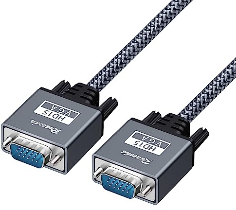 Ruaeoda VGA to VGA Cable 3 ft, Nylon Braided 15 Pin Monitor Cord with Aluminum Shell, 1080P Full HD PC Display Wire for Desktop, Laptop, Projector