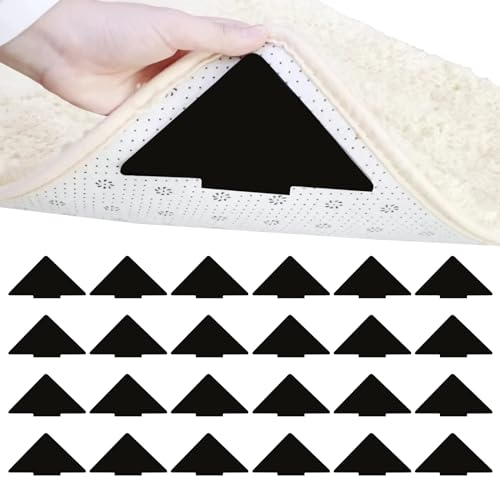 Teppich Antirutschunterlage, 24 Stück Waschbare und Wiederverwendbare Teppich Antirutschunterlage, Antirutschmatte für Teppich für Hartholzböden Teppiche Matten Starke Adhäsion