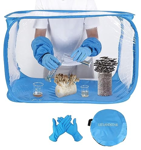 LITLANDSTAR Pilzzucht-Still-Luftbox, Pilzzuchtbeutel, tragbares Pilzzuchtzelt-Set, Pilzmykologie-Abzugshauben-Vermehrungsstationen, 32 x 20 x 20 Zoll, Blau