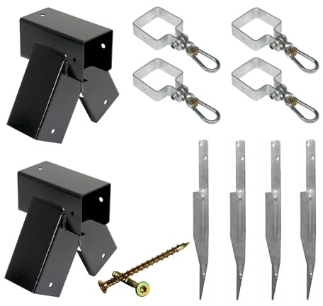 Kit de construction d'une balançoire d'aire de jeux, balançoire de jardin, pour enfants, fabriqué dans l'Union européenne, noir, 90°