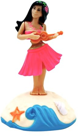 1/4 st Hawaiian Girl Dashboard-docka - instrumentbräda dansande docka, skakande huvudprydnad | Bilskakande huvud flickfigur, bilinredning tecknad dekoration för bokhylla bord sovrum