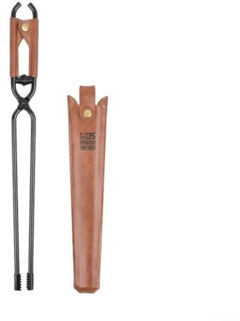 Whychstore Pince anti-brûlure pour feu de camping, tisonnier de camping avec étui en cuir pour camping, pique-nique, cheminée, ou même pour barbecue, 185415110