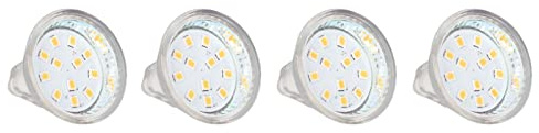 Glödlampa, 4st MR11 12LED-glödlampa, 2W 300LM med Dubbelstiftsbas Landskapsglödlampa för Spotlights, Taklampor, Rörelsedetektorer (Varm vit)