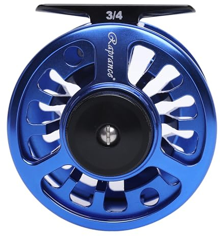 Raprance Fly Fishing Reel,CNC-Machined Aluminum Alloy Fly Reel Large Arbor fly reel, 3/4, 5/6, 7/8 wt in Blue(3/4)