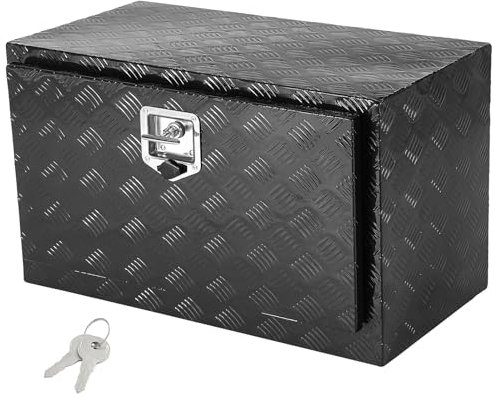 VEVOR Truckbox Werkzeugbox, Unterboden-Anhängerbox, Werkzeugkasten 760 x 355 x 405 mm Aufbewahrungsbox, Aluminiumlegierung, 30 kg belastbarer Werkzeugkasten, abschließbare Werkzeugkiste Schwarz