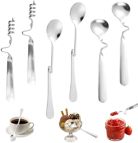 6 Pezzi Cucchiaio per Miele in Acciaio Inox, Cucchiaio Miele, Bastoncini Miele, Cucchiaino Miele, Cucchiaino Per Miele, Spargimiele Per Marmellata, Yogurt, Miele, Sciroppo, Vasetti Miele