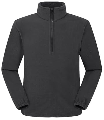 CHEMAGLIETTE! Giacca Micropile Mezza Zip Uomo/Donna, Leggera e Calda, 100% Poliestere,Antracite,L
