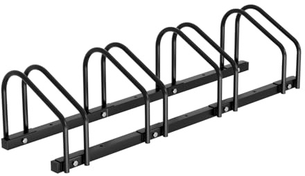 Joparri Cykelställ för 4 cyklar, flera stativ 35–55 mm däckbredd cykelstativ golv golvstativ, cykelstativ hållare HBT: 26 x 101 x 32 cm, svart