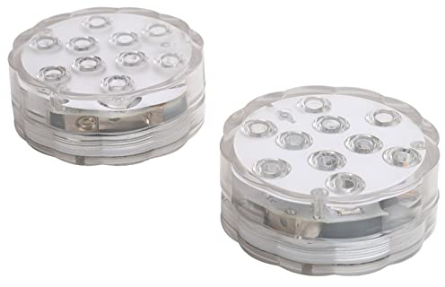 YWBL-WH Lámpara Subacuática 2 Piezas RGB Luz de Piscina con Control Remoto de 24 Teclas IP68 para Iluminación Navideña Decoración de Iluminación de Piscina de Pecera Adecuada para Ambiente de Cena