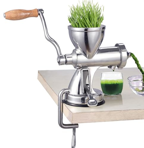 Exprimidor de hierba de trigo, exprimidor de acero inoxidable con diseño extraíble, sin ruido, ideal para apio, aloe vera, col, pera, uva