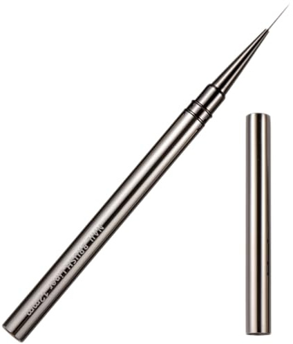 TOMETURE Herramienta de manicura con pincel delineador ultrafino de 12 mm y mango metálico, diseñada para difuminar flores y crear de uñas, apta para uso en casa y aprendizaje