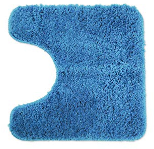 WohnDirect WC-Vorleger mit Ausschnitt 45x45 cm Hellblau – Badematte für Stand-WC Flauschig & rutschfest, Mikrofaser Badteppich Saugstark, Waschbar & Fußbodenheizung geeignet