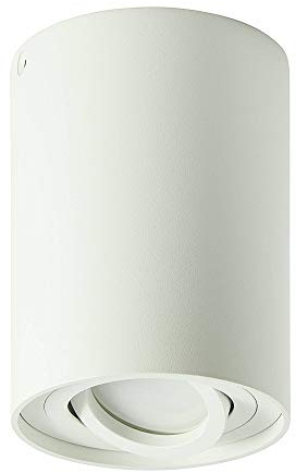 Cadre de montage blanc rond orientable GU10 pour applique en saillie - Spot en aluminium 96 x 96 x 125 mm - pour ampoules LED et halogènes, spot encastrable, cadre