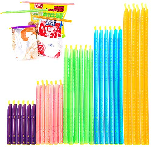 ZFKJERS 30Pcs Bag Sealer Sticks, 5 Größen Magic Bag Sealing Sticks, Frisch Haltbare Versiegelungsstange Hür Food Bag, Feuchtigkeitsbeständig Und Wiederverwendbar