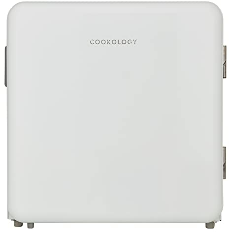 Cookology Retro Freestanding Fridge with Chiller Box, Self Closing Door (47L, White)