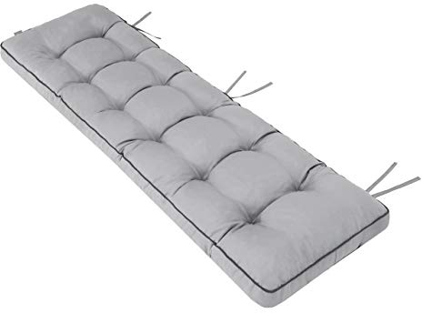 Bankauflage für Gartenbank, Polsterauflage, Sitzkissen, Bankkissen, Bankpolster mit 8 cm Dicke Polsterung, Auflage für Bänke, Made in EU - 180x50 cm - Aschgrau