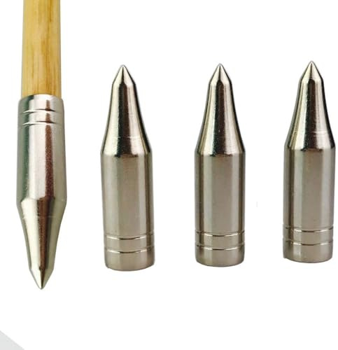 Générique Pointes de flèches de tir à l'arc 8mm ID Convient aux flèches en Bois Flèches en Bambou Pointes de flèches de tir (Type 2, 12)