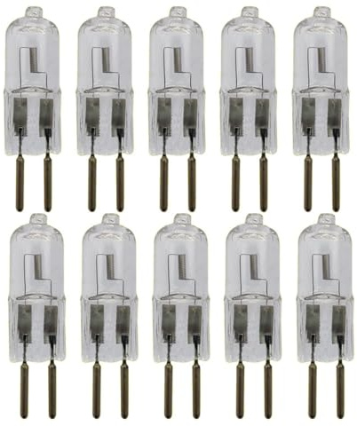 UGEFKMQ 10pcs Alogene A Capsule Lampadine G6.35 24V 75W Lampadina Alogena Trasparente Lampada Alogena 100W 24V GY6.35 base a doppio ago 100W