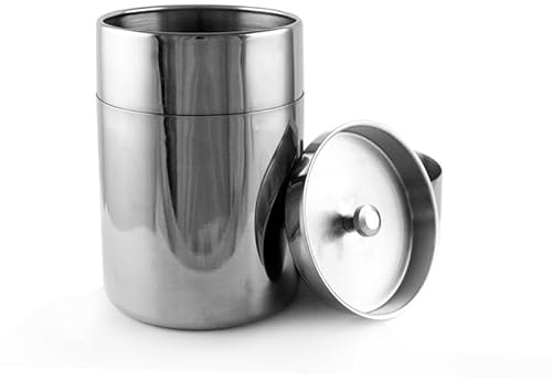 DEWIN Latas de té de acero inoxidable, recipientes herméticos de acero inoxidable, latas de almacenamiento para té, café, azúcar, hojas sueltas para guardar té, café, azúcar, hojas sueltas (450 ml)