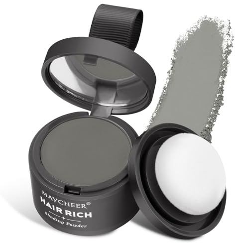 LOPHE Polvo para Rayitas, Retocador de Raíces en Polvo, Sombra para el Cabello, Polvos Pelo Hombre para Rellenar el Cabello, Retoca Raices Corrector para Cabello, Efecto de Relleno Natural (Gris)