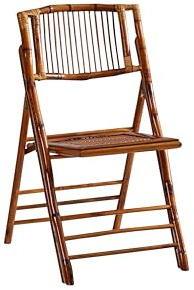 zolooky FSC Bamboo Folding Chair - newly upgraded retro-style eco-friendly foldable dining chair, ideal as garden, cafe, bar, or beach chair. Supports 150kg; for indoor/outdoor(Antique Brown).