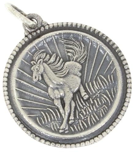 AFP Colgante del signo zodiacal chino caballo plata de ley 925 ASc-7