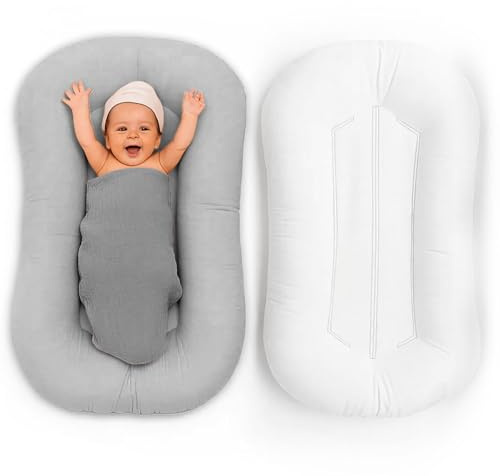 PaLulli® LuliNest – Babynest aus Bio-Baumwolle mit abnehmbarem Bezug | Kuscheliger Kokon für Neugeborene & Säuglinge | Sicher, bequem & pflegeleicht