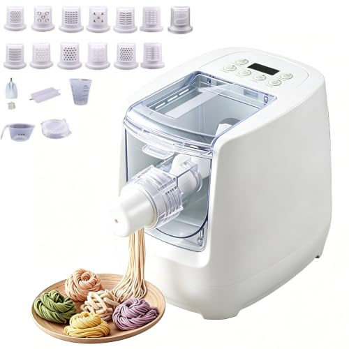 Multifunktionell Pastamaskin, Automatisk Nudelmaskin Med 13 Formskivor & 640G Mjölkapacitet, Elektriska Pastamaskiner För Att Göra Spaghetti, Makaroner, Dumplingdeg
