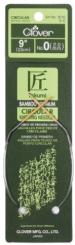 Bamboo Circular Knitting Needles Takumi, 9-Inch Size 0