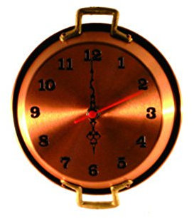 arterameferro Orologio GRANDE a padella in rame Rustico con manici ottone 23 cm