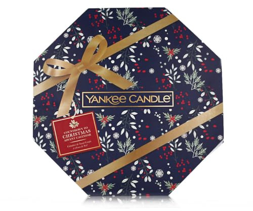 Yankee Candle Calendario Dell'Avvento A Ghirlanda, Set Regalo Candele Profumate, 24 Tea Light E 1 Portacandele In Vetro, Collezione Countdown To Christmas, ‎36.29 x 36.2 x 4.6 cm; 800 grammi