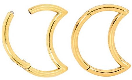 365 Sleepers (10mm) titanio unisex luna anello segmento incernierato elica trago setto clicker naso labbro orecchino ad anello body piercing gioielli