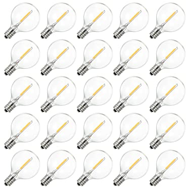 HUIOP AC230V Globe LED G40 Glödlampa 25-pack E12 Sockelhållare IP44 Vattentäthet Varmvit för String Light Hem Fest Dekoration Bröllop