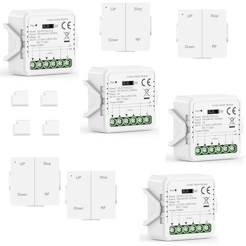 Interruttore Tapparelle WiFi con Telecomando RF, Modulo Interruttore Wifi per Tapparelle Elettriche, Compatibile con Alexa e Google Home, 600W Con Funzione Percentuale (4)