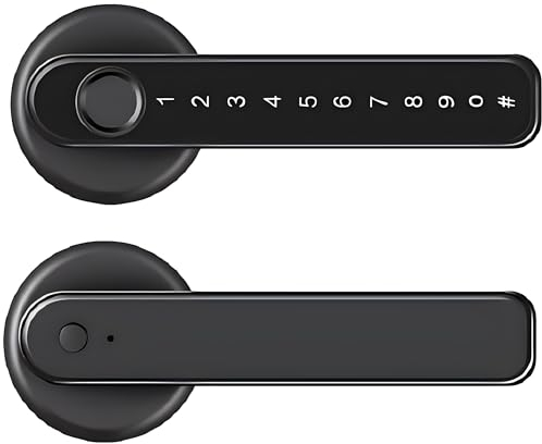 Serrure biométrique à empreinte digitale pour portes en bois, Bluetooth électronique, compatible avec Tuya Smart Lock pour télécommande, contrôle de déverrouillage sans clé, noir