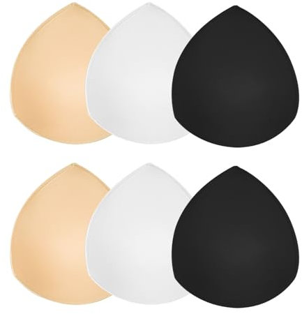 TopBine Bra Pads Inserts, 3 Pairs D/E 3 Color, D/E